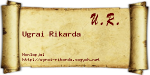 Ugrai Rikarda névjegykártya